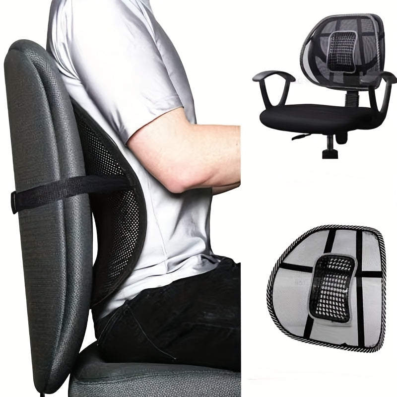Car Lumbar Support Pillow - Breathable Back Cushion for All Seasons, Home & Auto