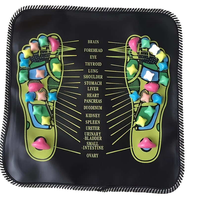 Colorful Foot Massage Mat with Acupressure Points - Relaxation Mat, No Electricity Required