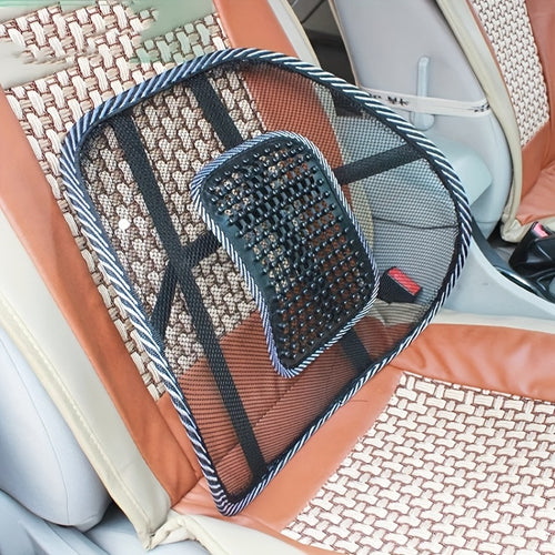 Car Lumbar Support Pillow - Breathable Back Cushion for All Seasons, Home & Auto